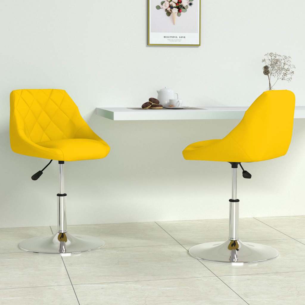 Eetkamerstoelen draaibaar 2 st fluweel mosterdgeel