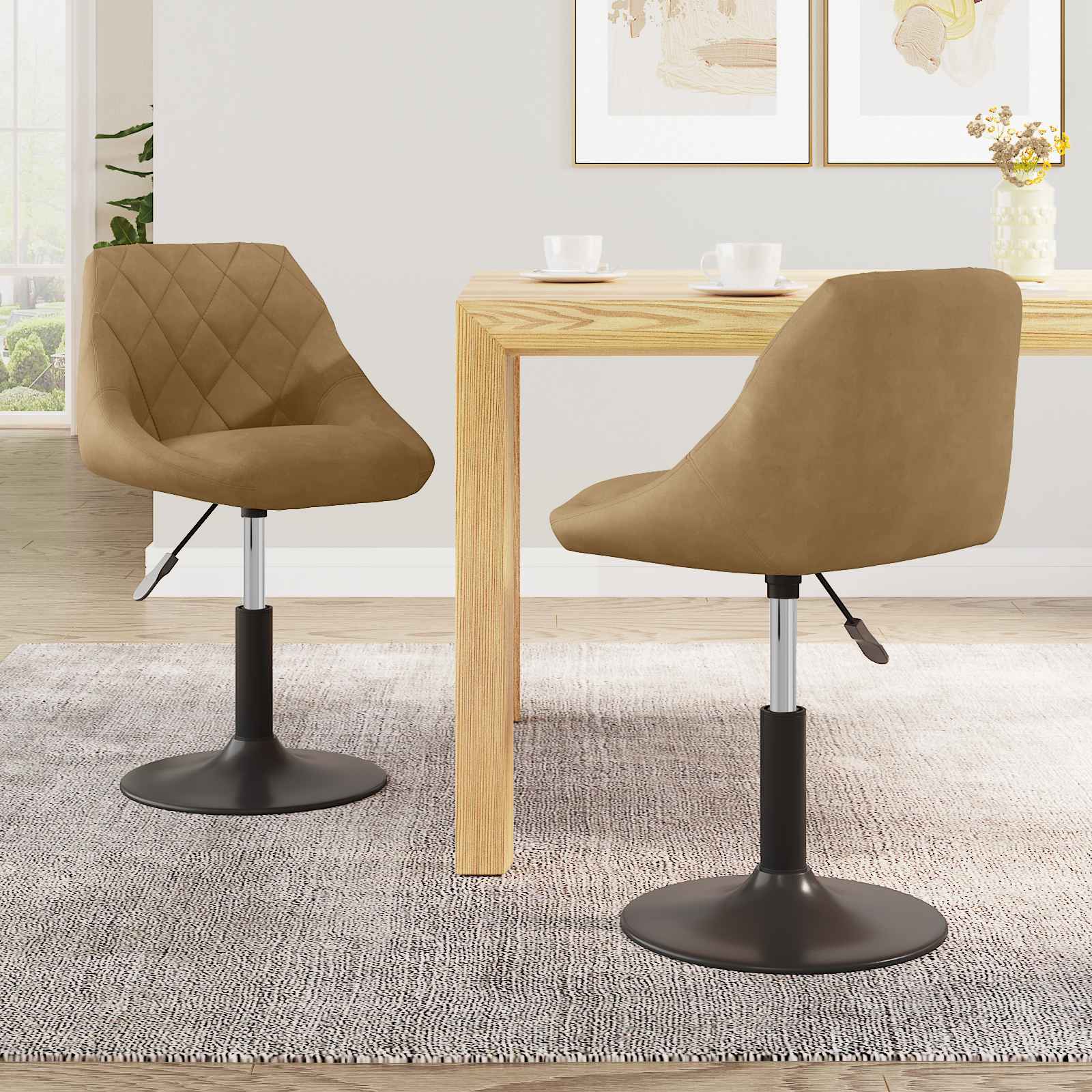 Draa Stoelen 2 st Kunstleer Bruin 46 x 44 x 77,5 cm