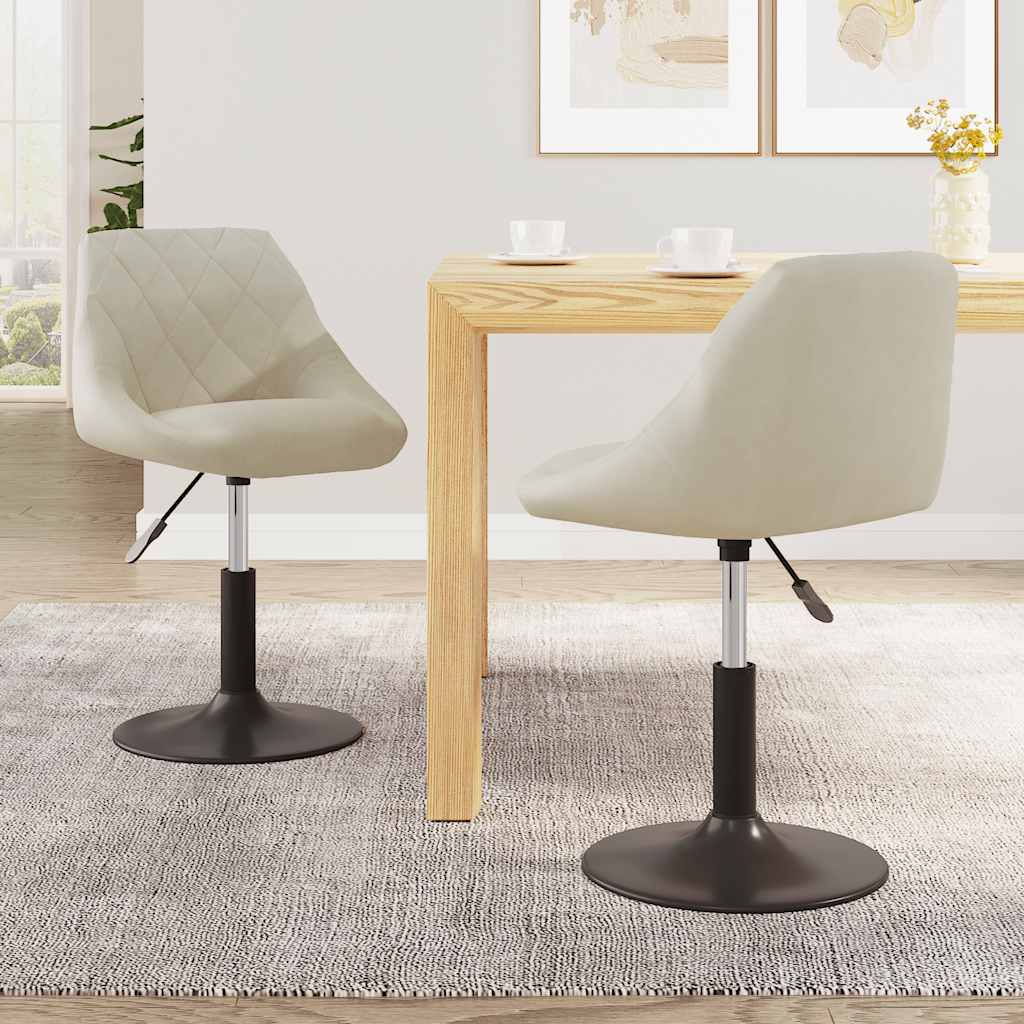 Eetkamerstoelen draaibaar 2 st fluweel crèmekleurig