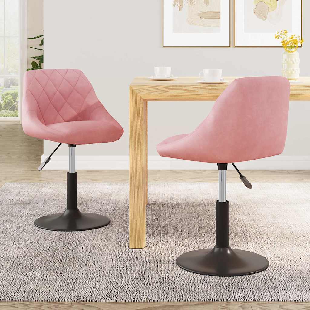 Eetkamerstoelen draaibaar 2 st fluweel roze