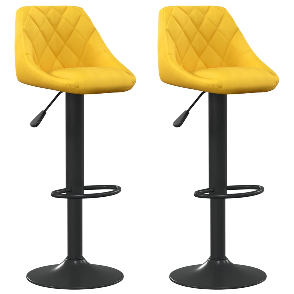 Barkrukken 2 st fluweel mosterdgeel – afbeelding 2