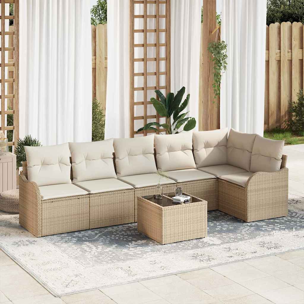 Tuin Sofa Set 7 st Bruin poly rattan – afbeelding 1