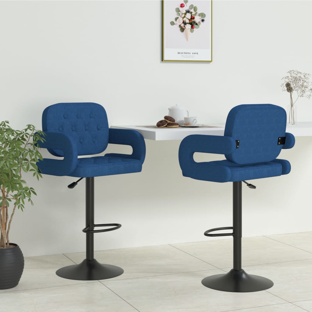 Barkrukken 2 st stof blauw