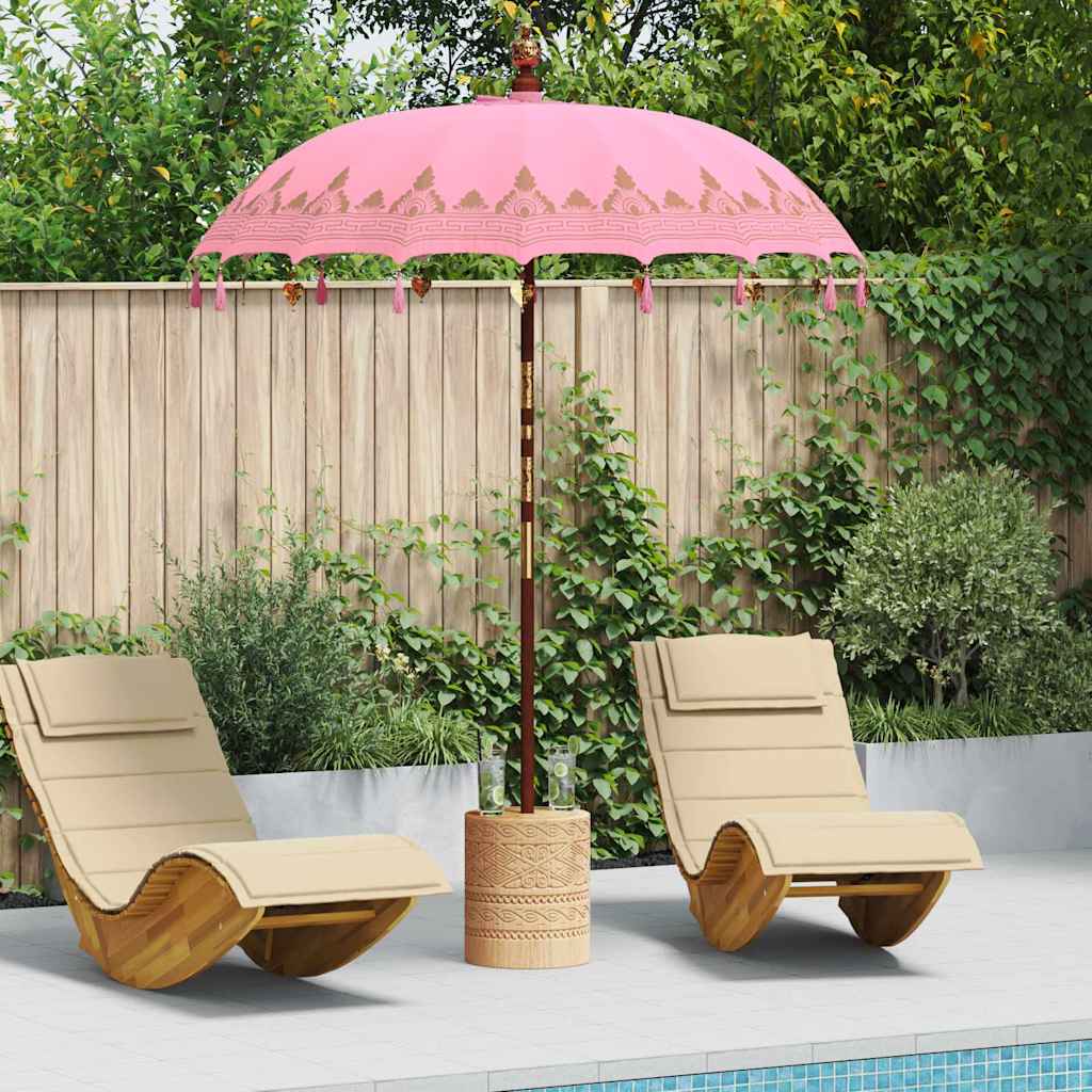 Balinese parasol met basis Roze 185 x 185 x 260 cm