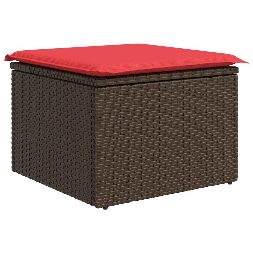 Tuin Sofa Set met kussen met opslag 6 pcs Bruin Poly riet – afbeelding 6