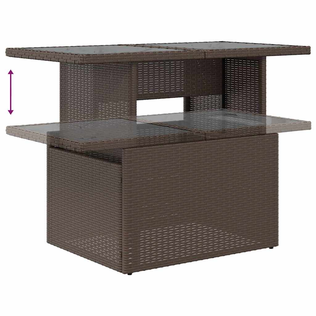Tuin Sofa Set met kussen met opslag 7 pcs Bruin Poly riet – afbeelding 12