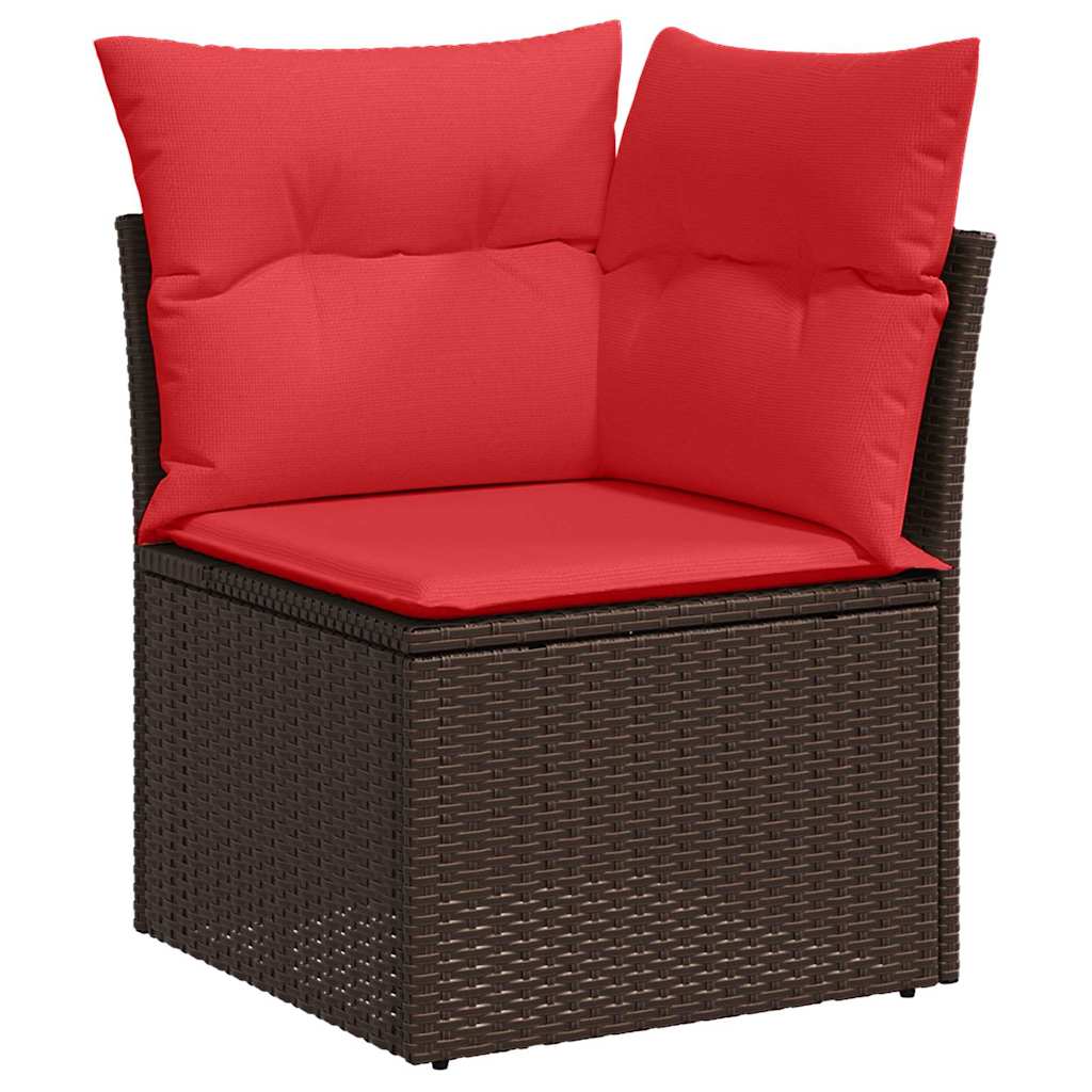 Tuin Sofa Set met kussen met opslag 9 pcs Bruin Poly riet – afbeelding 8