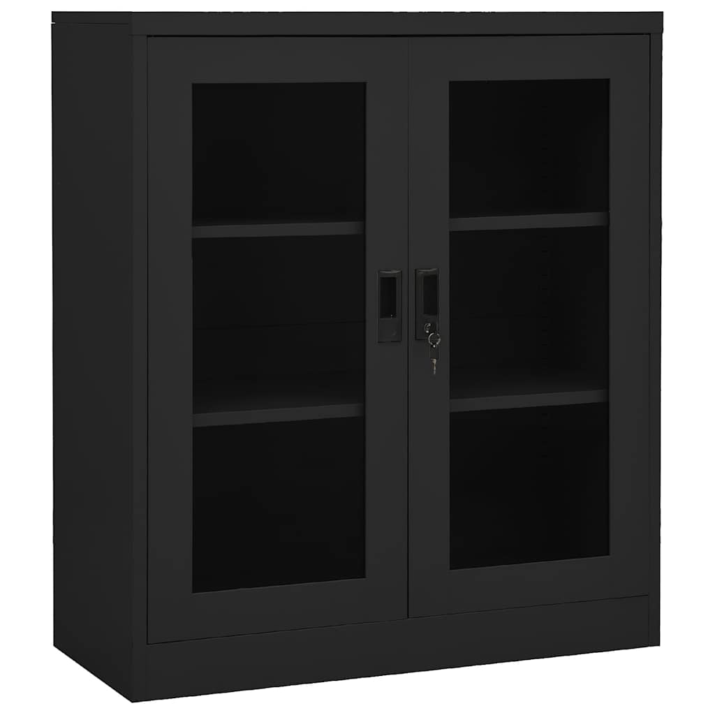 Kantoorkast 90x40x105 cm staal antracietkleurig
