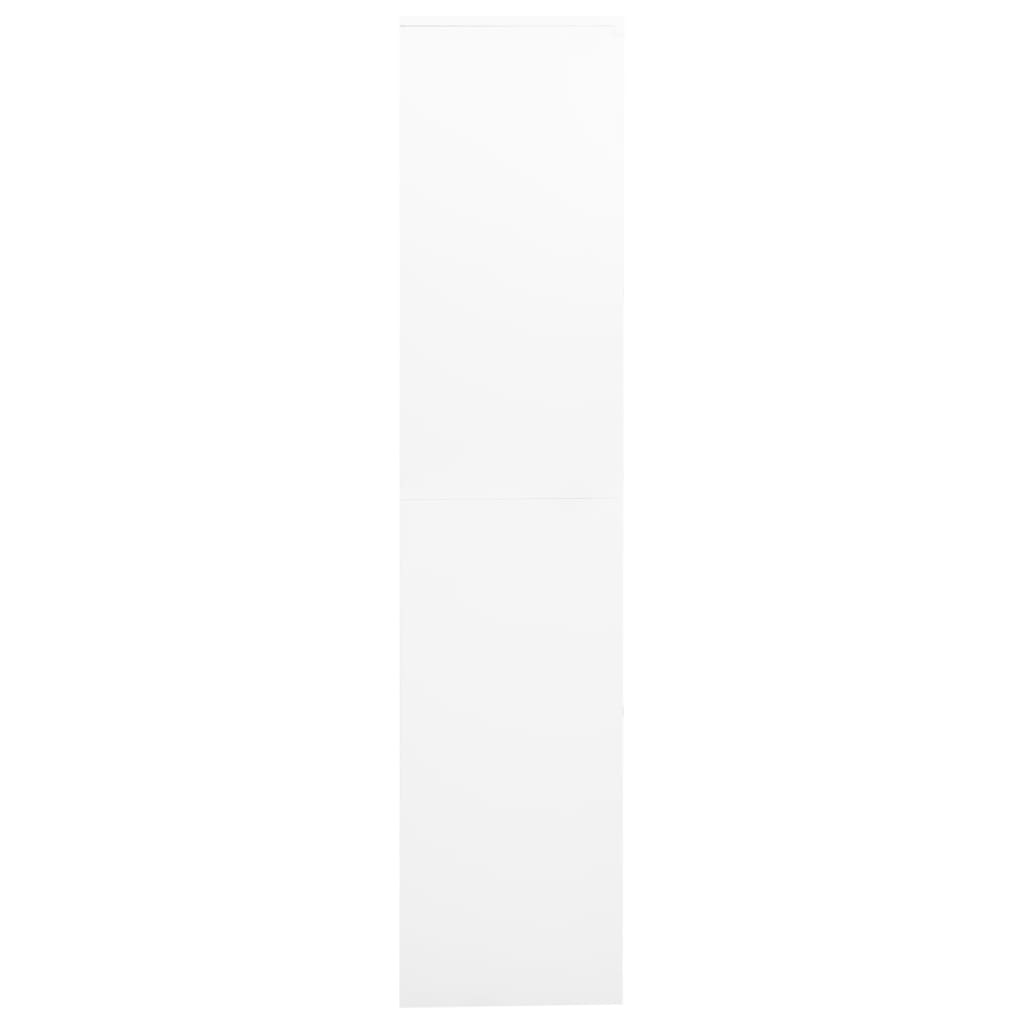 Kantoorkast 90x40x180 cm staal en gehard glas wit – afbeelding 4