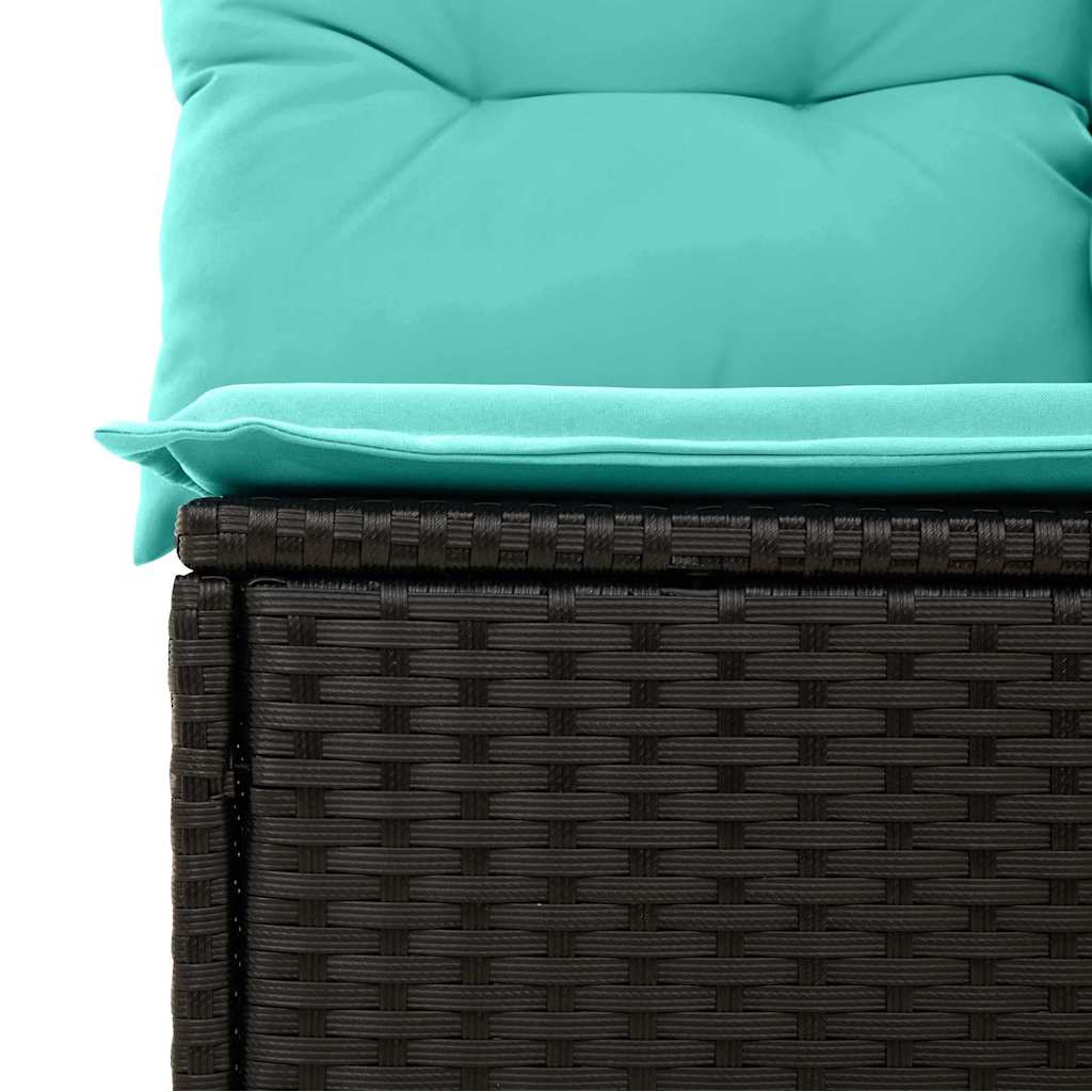 Tuin Sofa Set met kussen 8 pcs Zwart poly rattan – afbeelding 9