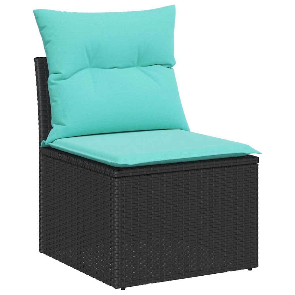 Tuin Sofa Set met kussen 8 pcs Zwart poly rattan – afbeelding 5