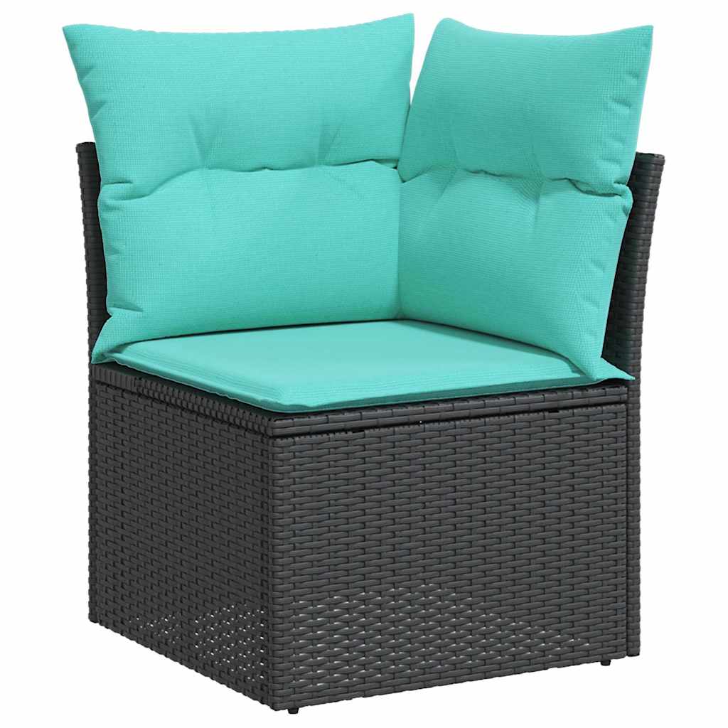 Tuin Sofa Set met kussen 8 pcs Zwart poly rattan – afbeelding 7