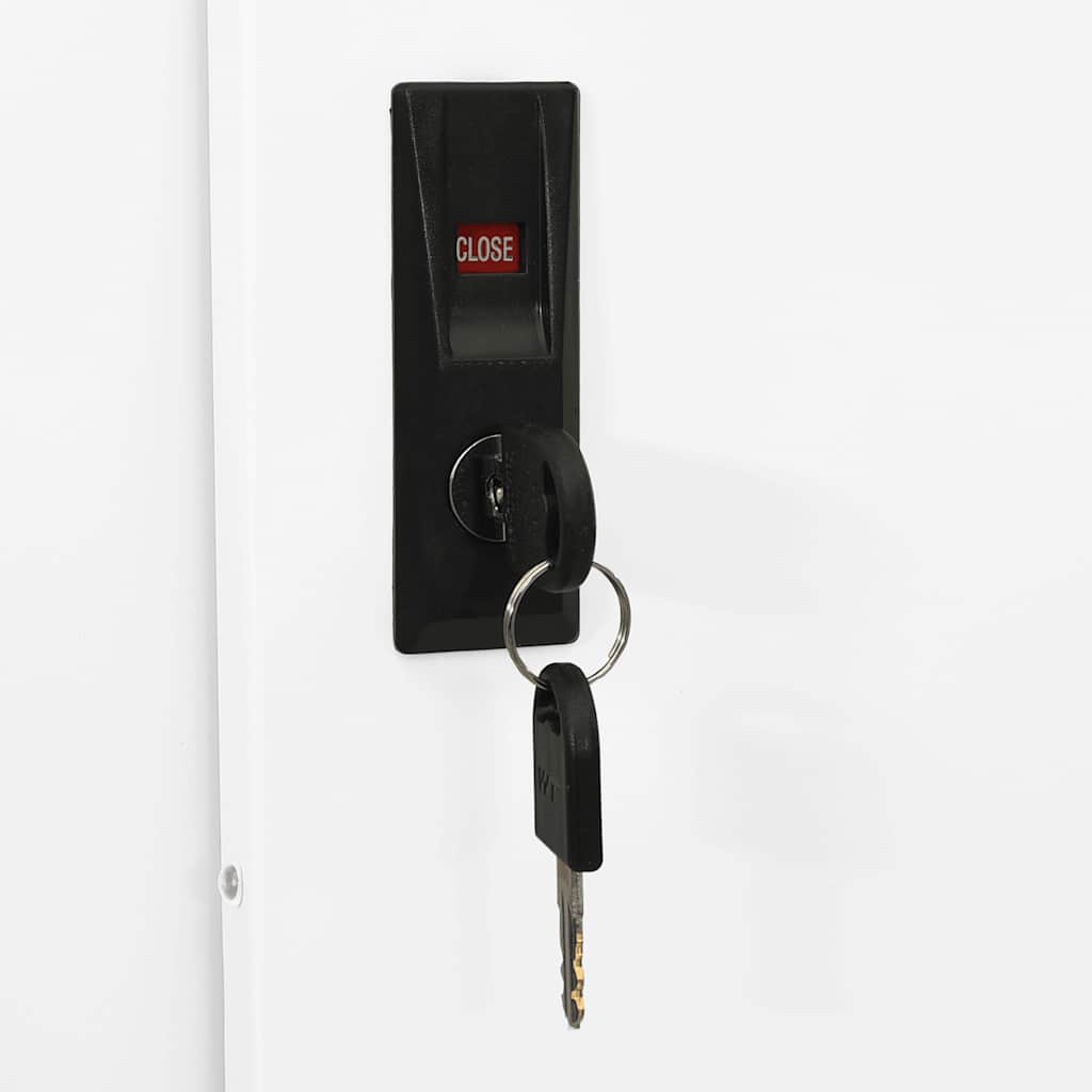 Kantoorkast met schuifdeuren 90x40x180 cm staal wit – afbeelding 6