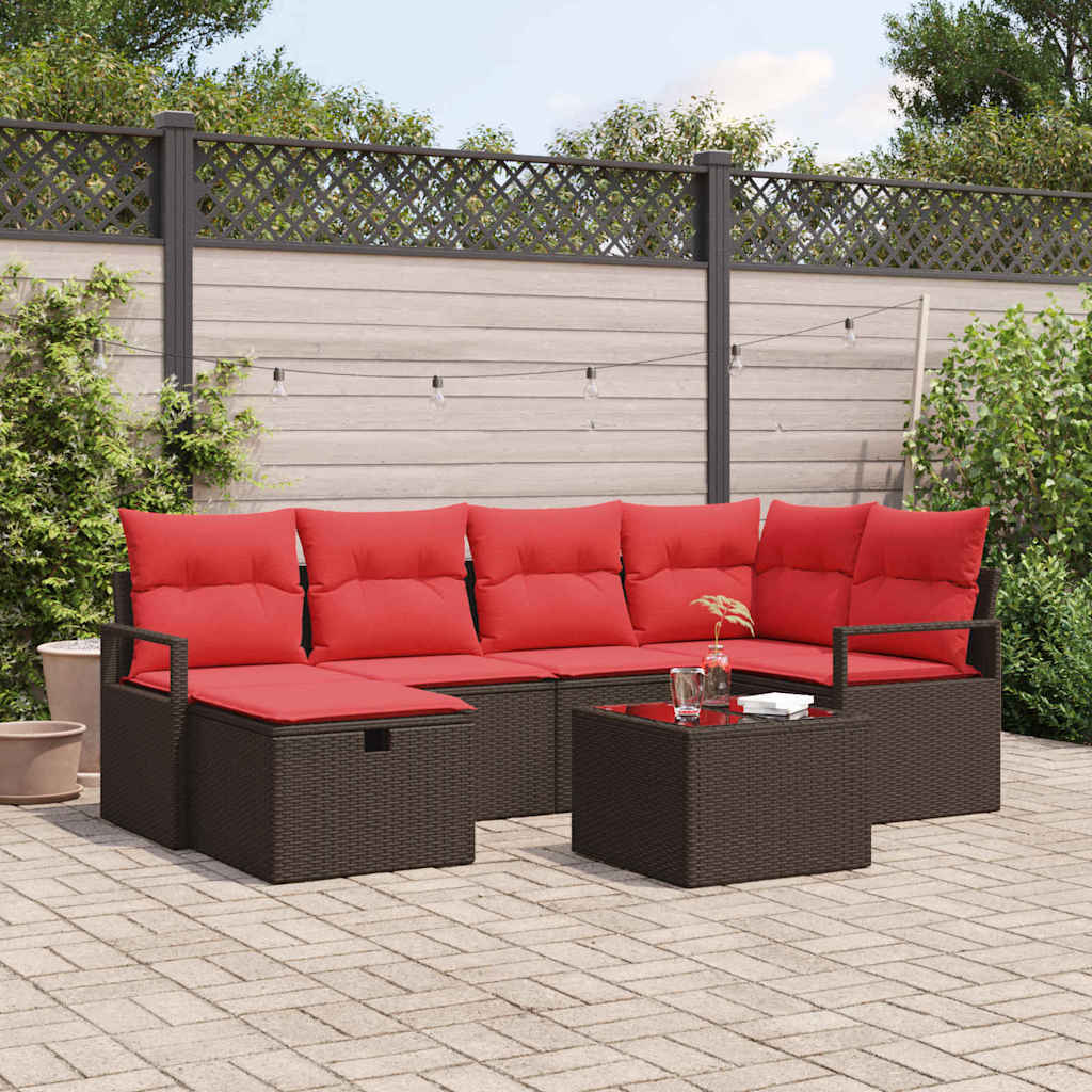 Tuin Sofa Set met kussen met opslag poly rattan – afbeelding 1