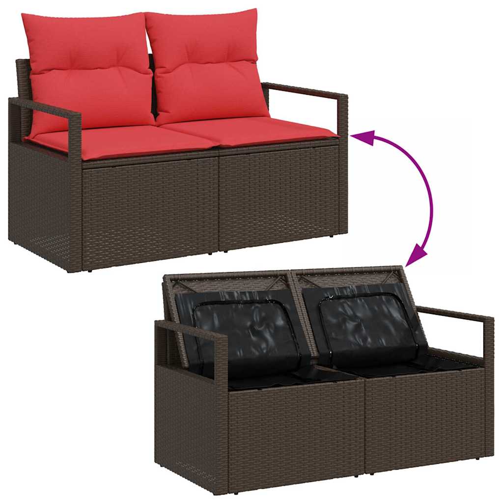 Tuin Sofa Set met kussen met opslag poly rattan – afbeelding 11
