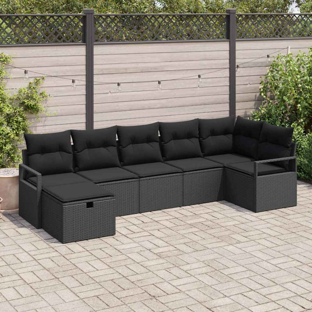 Bankstel met kussen 5 pcs poly rattan