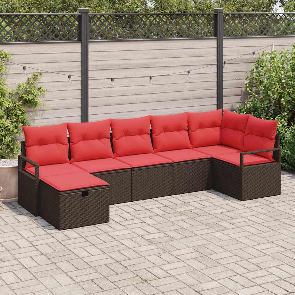 Bankstel met kussen 4 pcs poly rattan – afbeelding 1