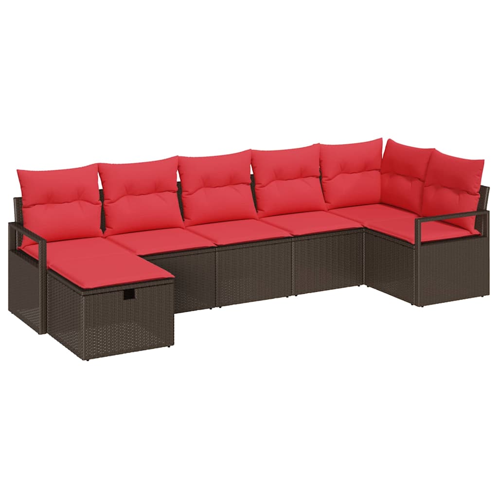 Bankstel met kussen 4 pcs poly rattan – afbeelding 2