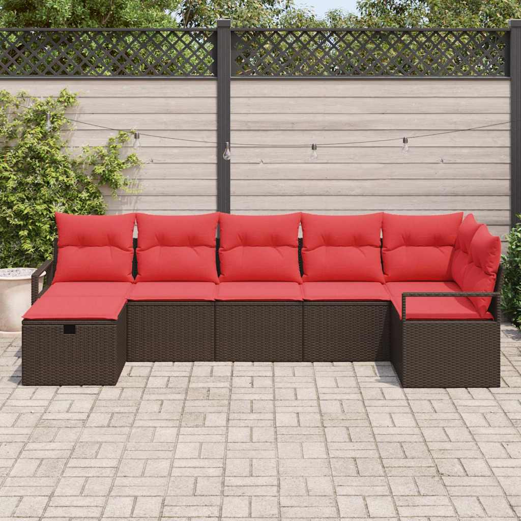 Bankstel met kussen 4 pcs poly rattan – afbeelding 3