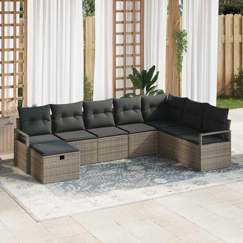 Bankstel met kussen 5 pcs poly rattan – afbeelding 1