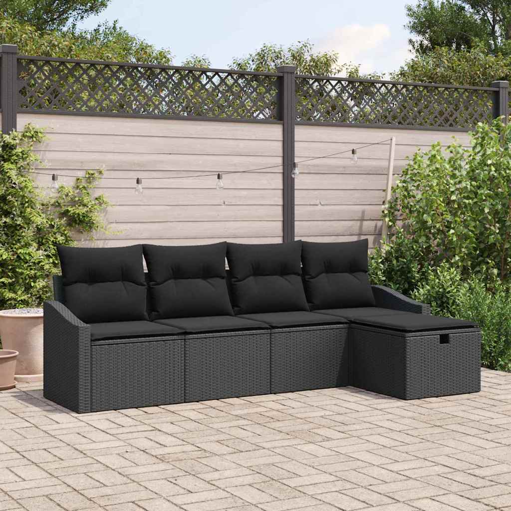 Bankstel met kussen 6 pcs poly rattan
