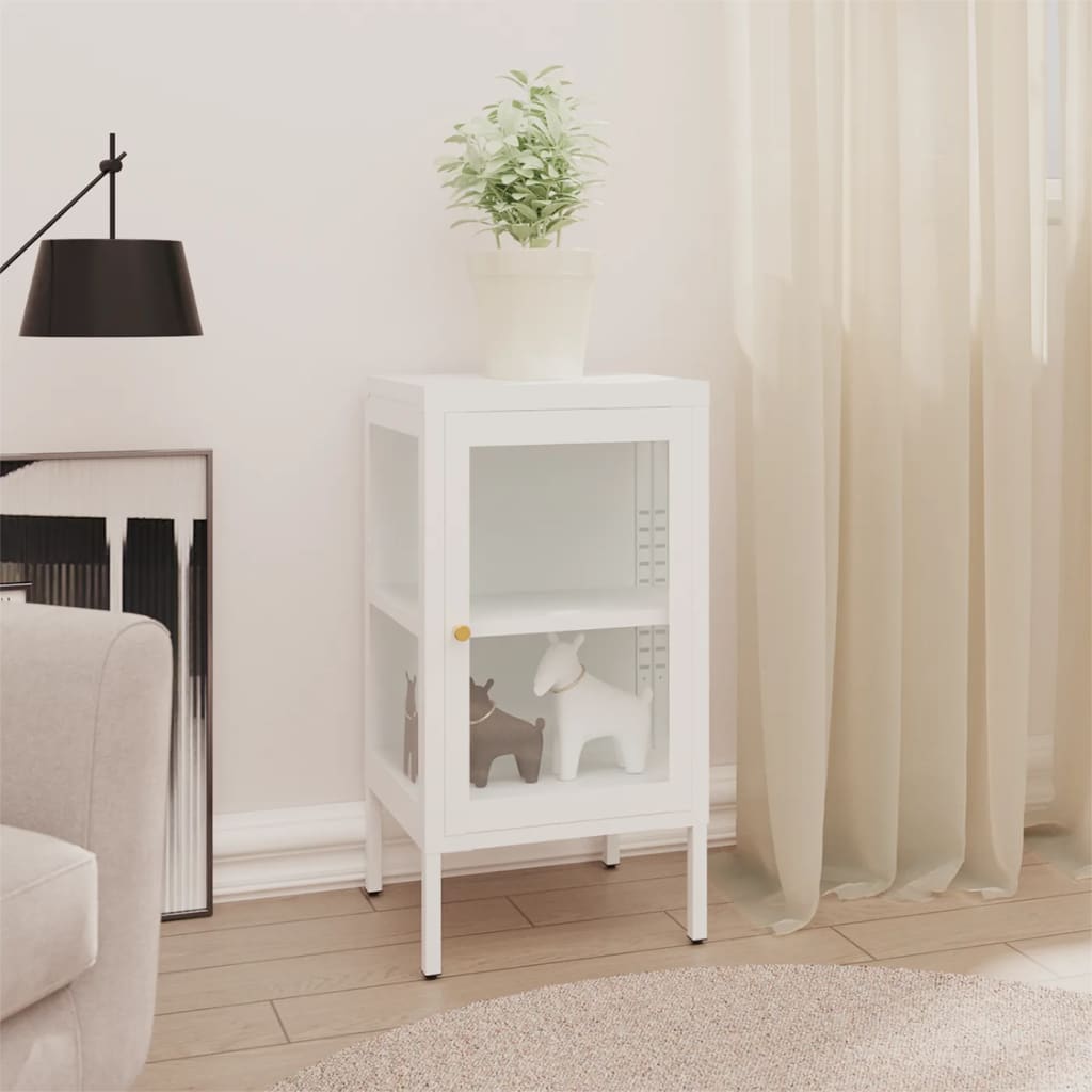 Dressoir 38x35x70 cm metaal en glas – afbeelding 1