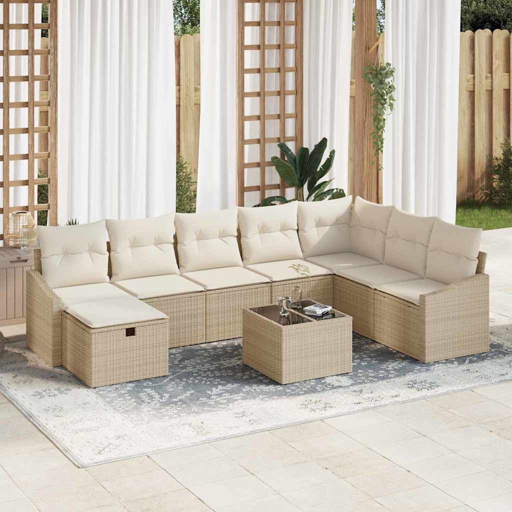 Bankstel 8 st poly rattan – afbeelding 1
