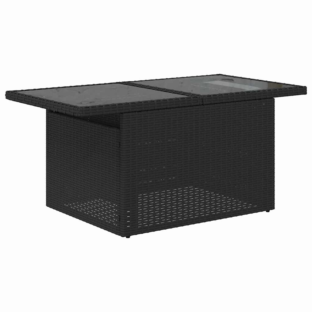 Tuin Sofa Set met kussen met opslag 6 pcs Zwart poly rattan – afbeelding 6