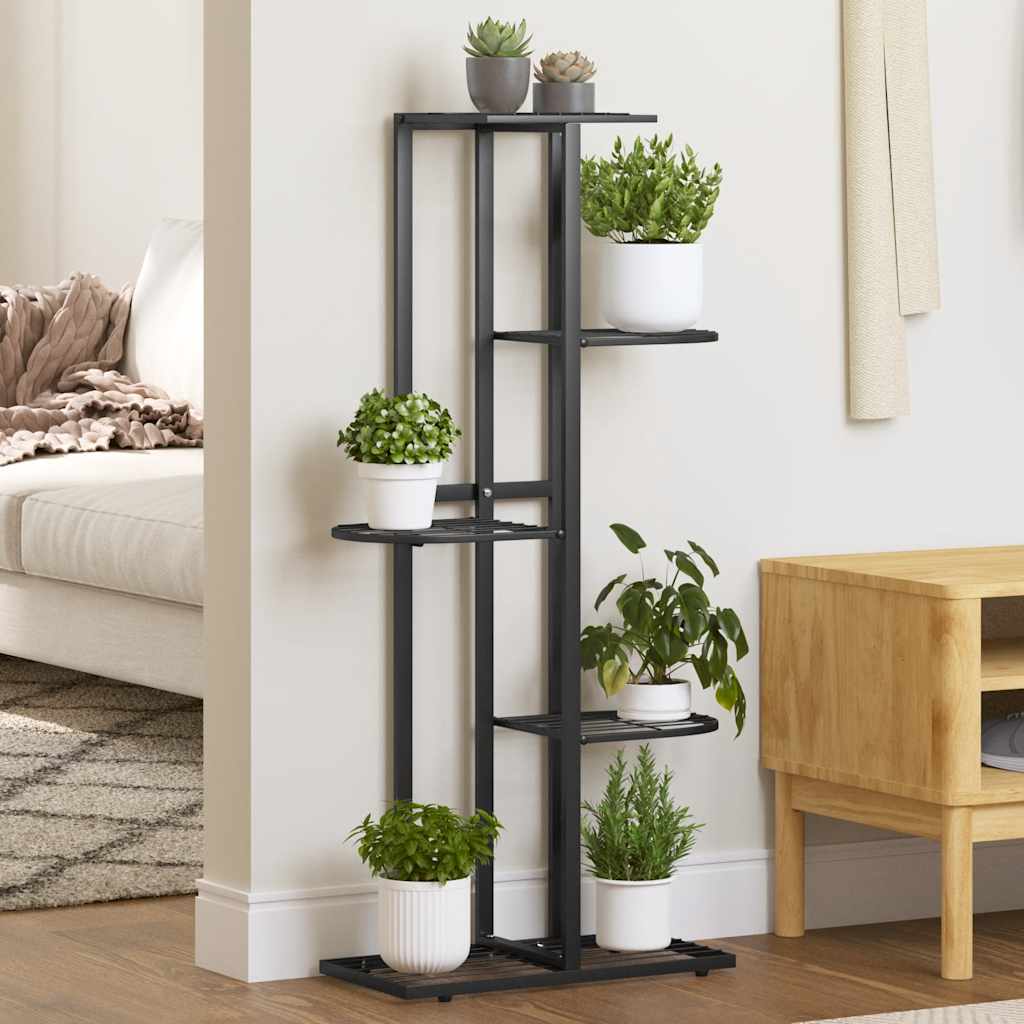 Bloemenstandaard met 5 lagen 43x22x98 cm metaal zwart