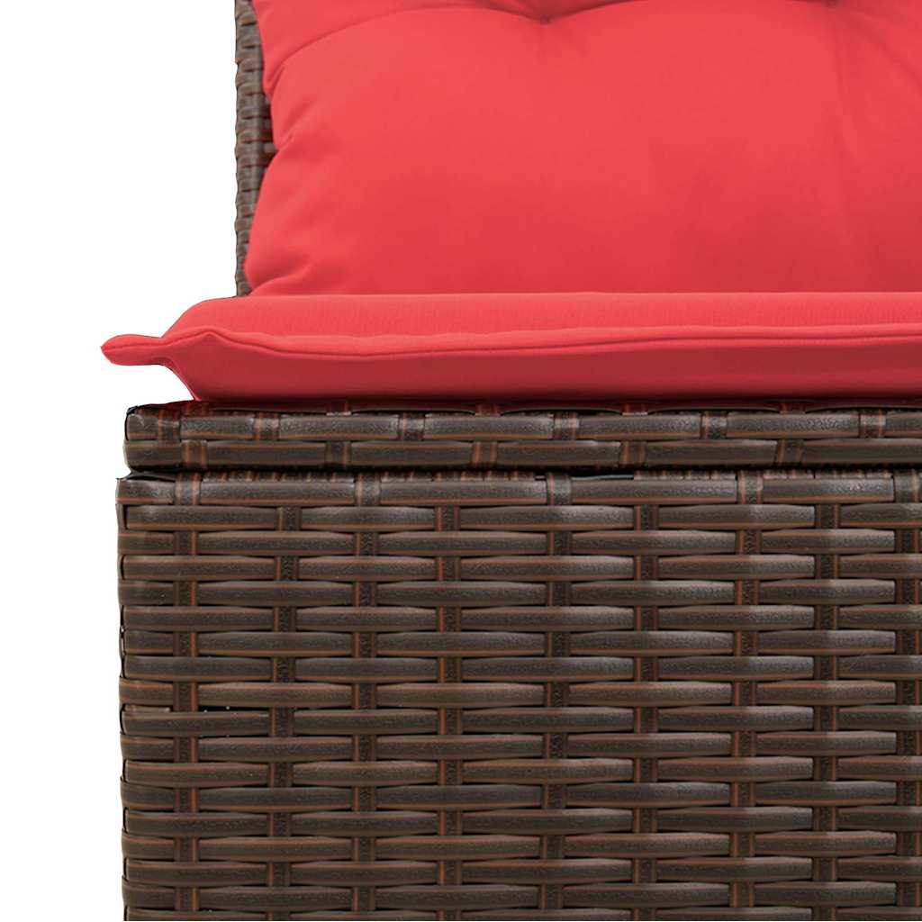 Tuin Sofa Set met kussen met opslag 9 pcs Bruin Poly riet – afbeelding 9
