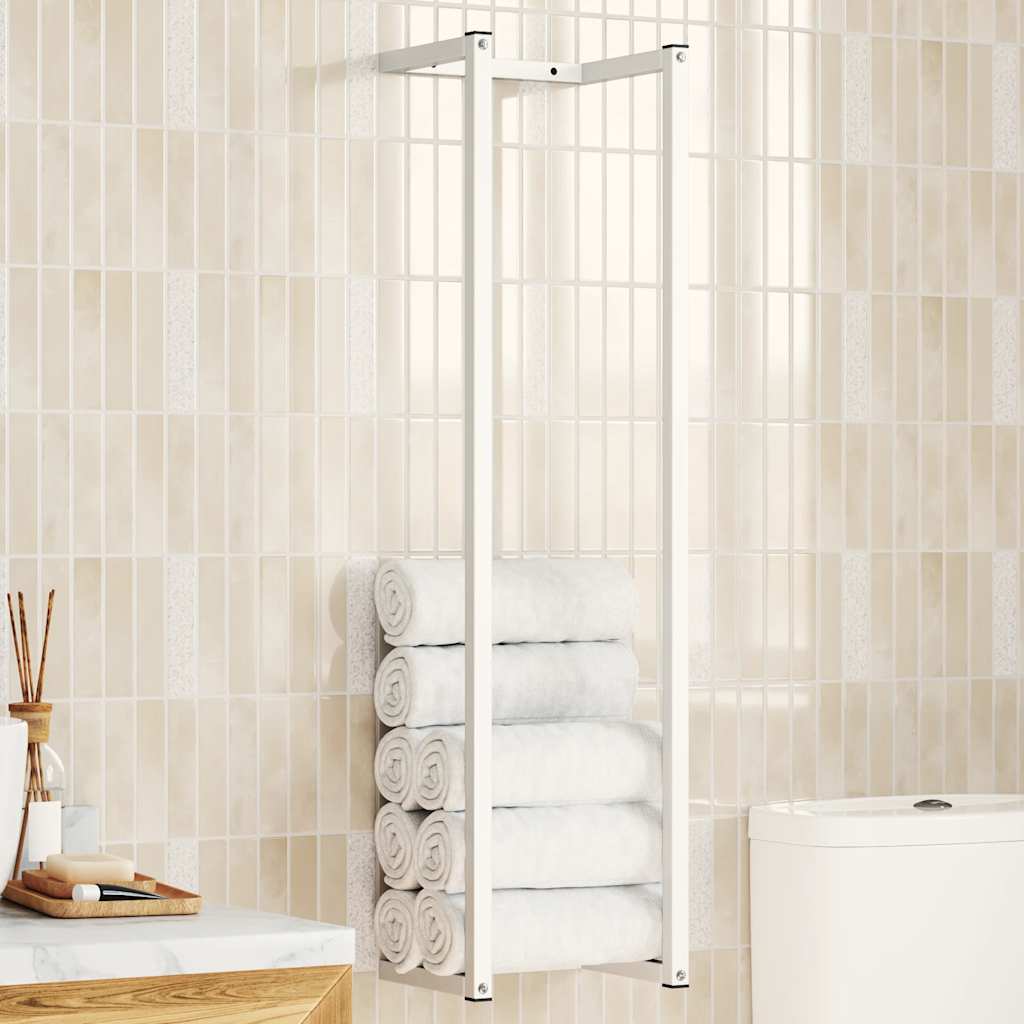 Handdoekenrek 25x20x95 cm staal wit – afbeelding 1