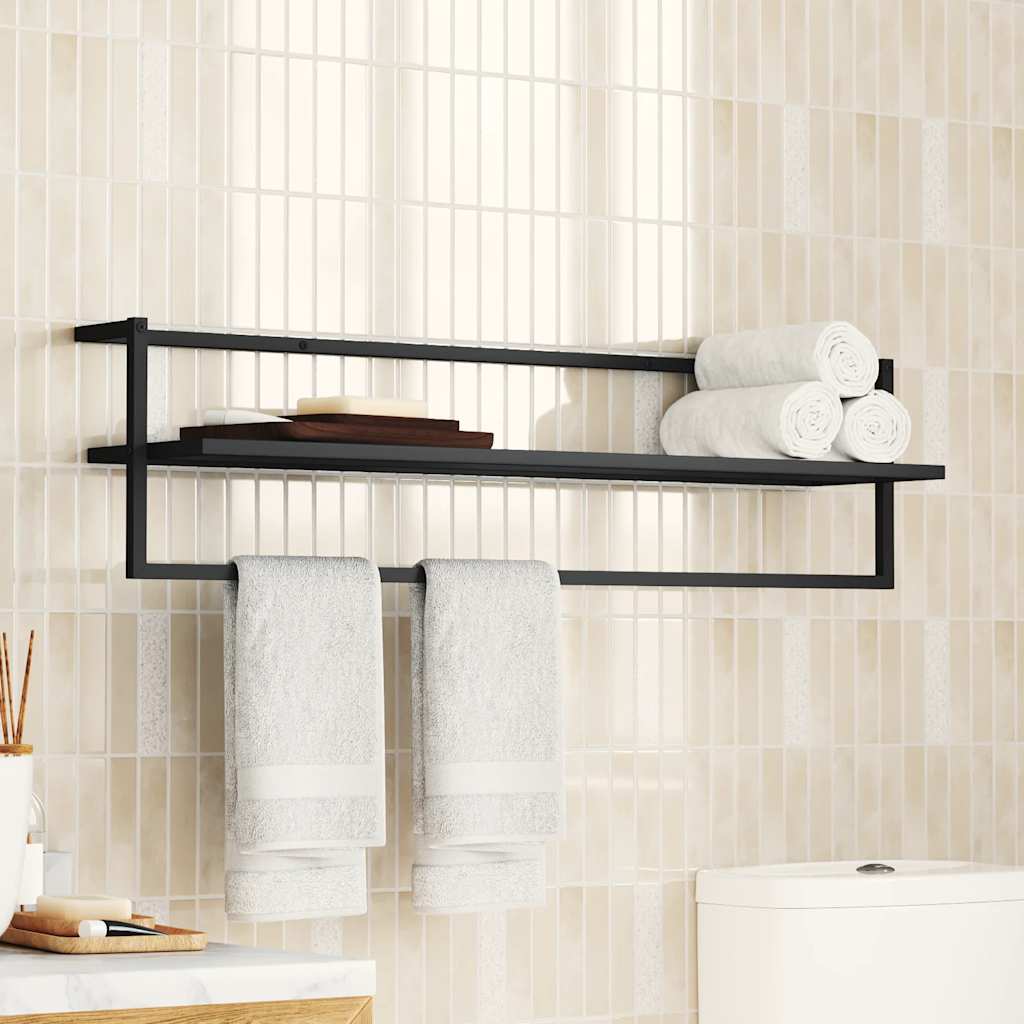 Handdoekenrek 95x25x22 cm ijzer zwart