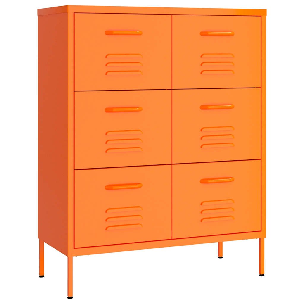 Ladekast 80x35x101,5 cm staal oranje – afbeelding 2