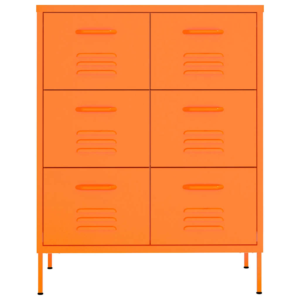 Ladekast 80x35x101,5 cm staal oranje – afbeelding 3