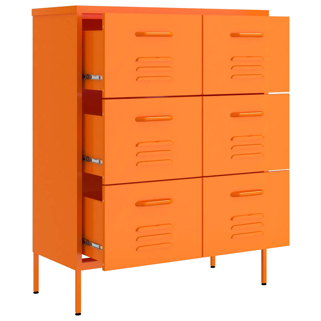 Ladekast 80x35x101,5 cm staal oranje – afbeelding 6