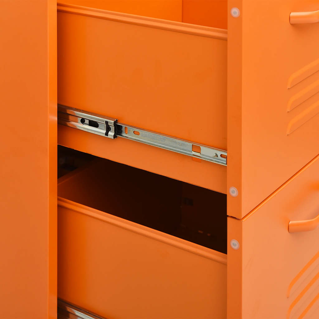 Ladekast 80x35x101,5 cm staal oranje – afbeelding 8