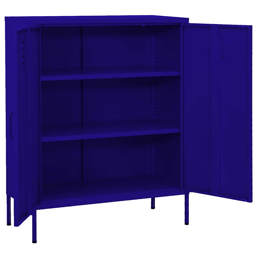 Opbergkast 80x35x101,5 cm staal marineblauw – afbeelding 2