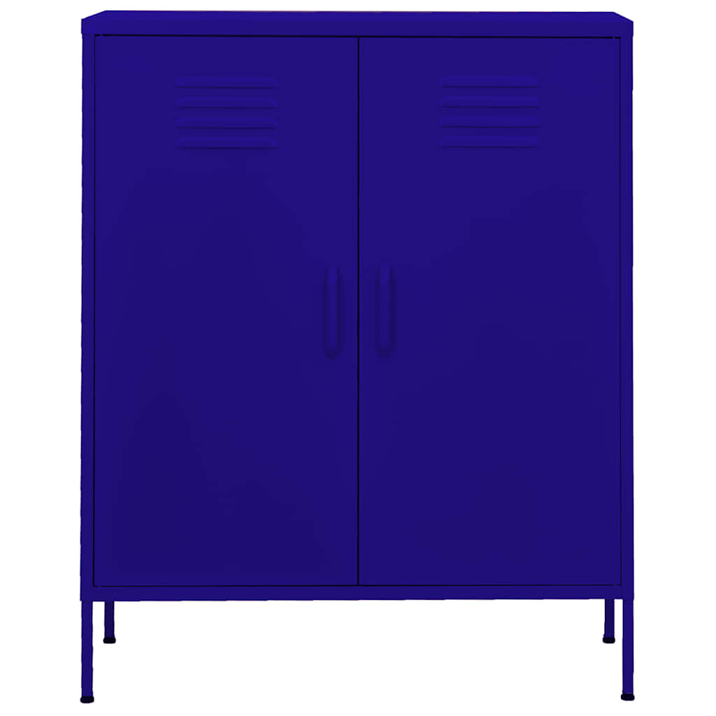 Opbergkast 80x35x101,5 cm staal marineblauw – afbeelding 3