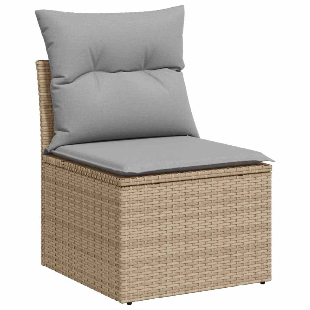 Tuin Sofa Set met kussen 9 pcs Beige poly rattan – afbeelding 5