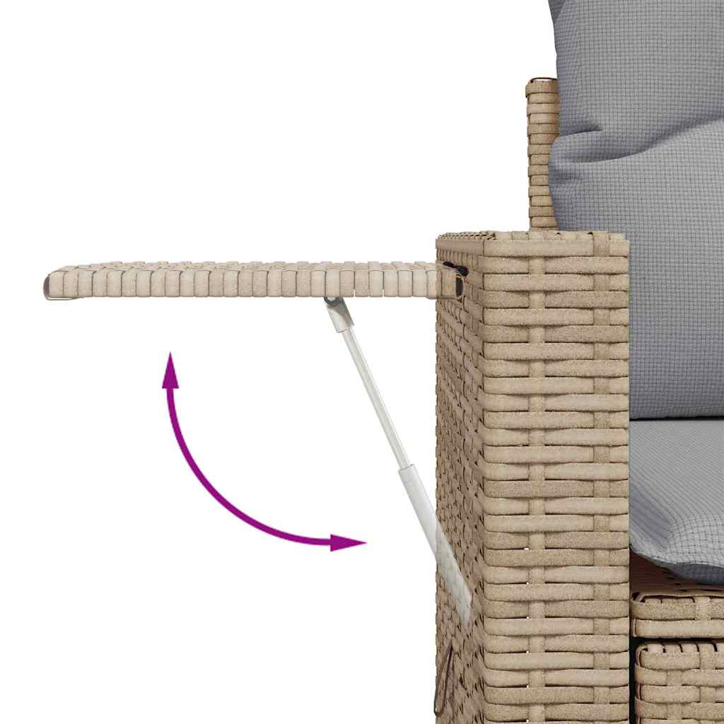 Tuin Sofa Set met kussen 8 pcs Beige poly rattan – afbeelding 10