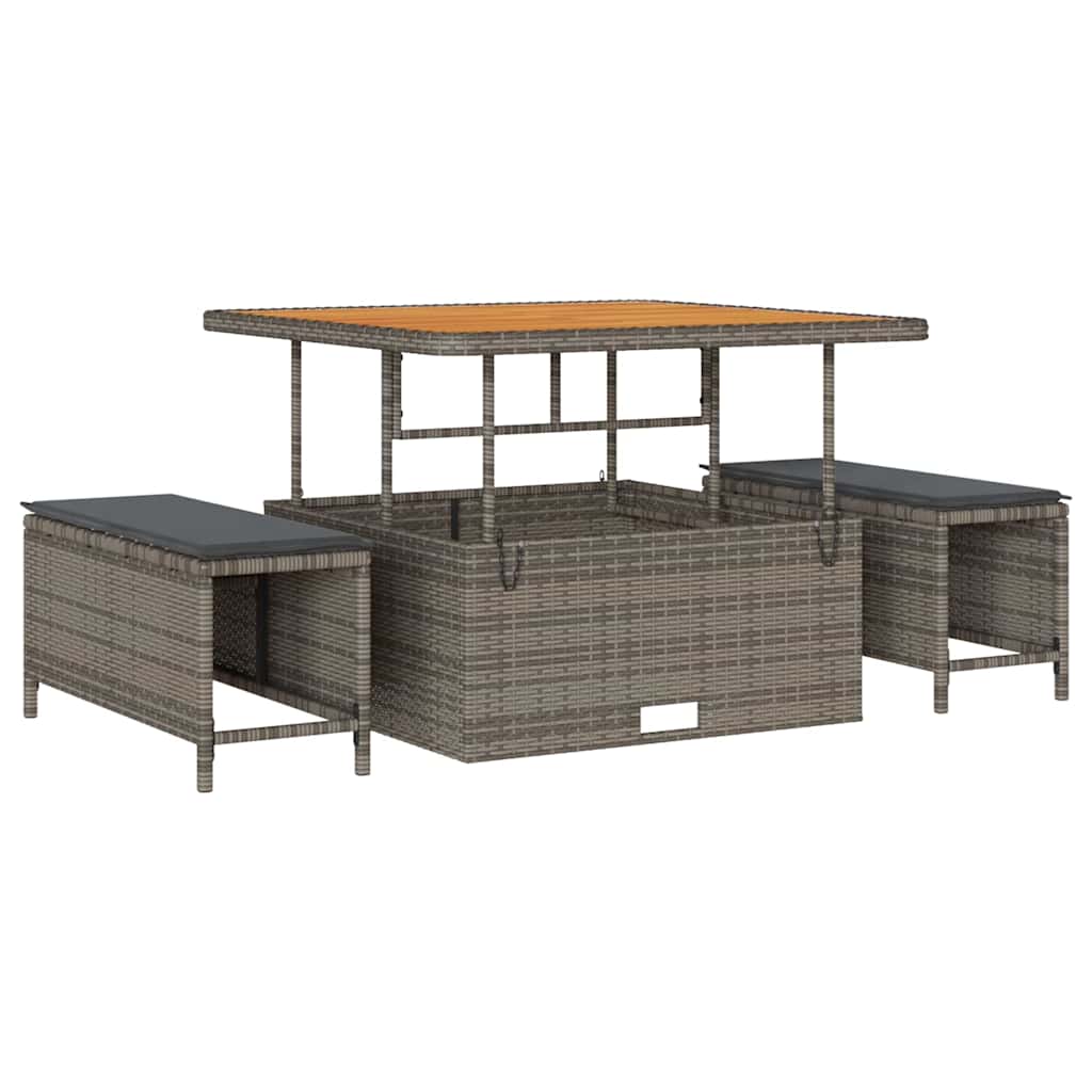 Tuinbankenset 8 pcs Grijs poly rattan – afbeelding 4