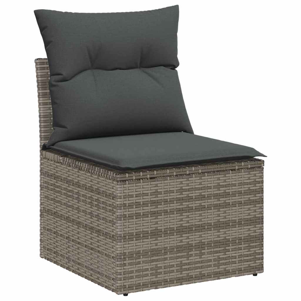 Tuinbankenset 8 pcs Grijs poly rattan – afbeelding 5