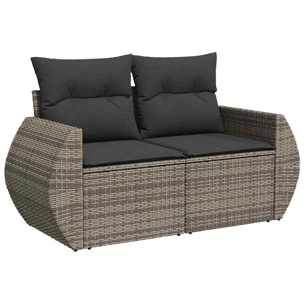 Tuinbankenset 8 pcs Grijs poly rattan – afbeelding 6