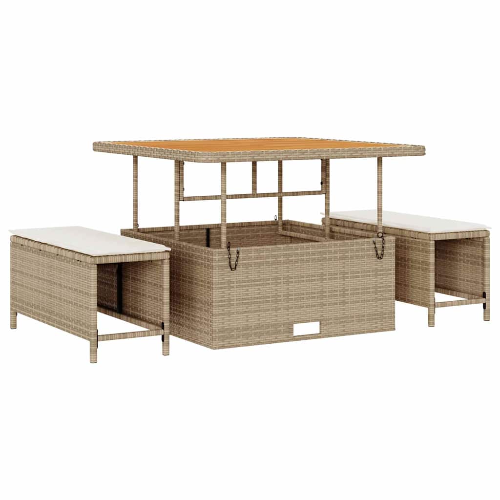 Tuinbankenset 12 pcs Beige poly rattan – afbeelding 4