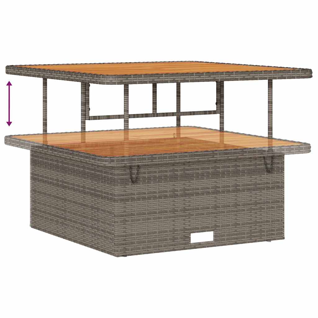 Tuinbankenset met kussen 8 pcs Grijs poly rattan – afbeelding 9