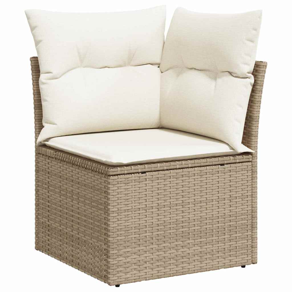 Tuinbankenset met kussen 12 pcs Beige poly rattan – afbeelding 7