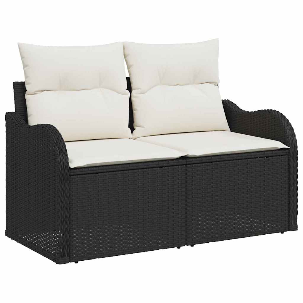 Tuinbankenset 8 st Zwart poly rattan – afbeelding 6