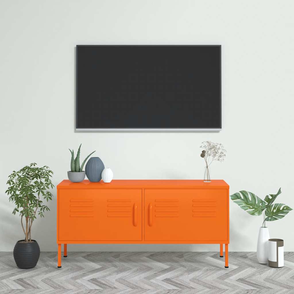 Tv-meubel 105x35x50 cm staal oranje – afbeelding 1