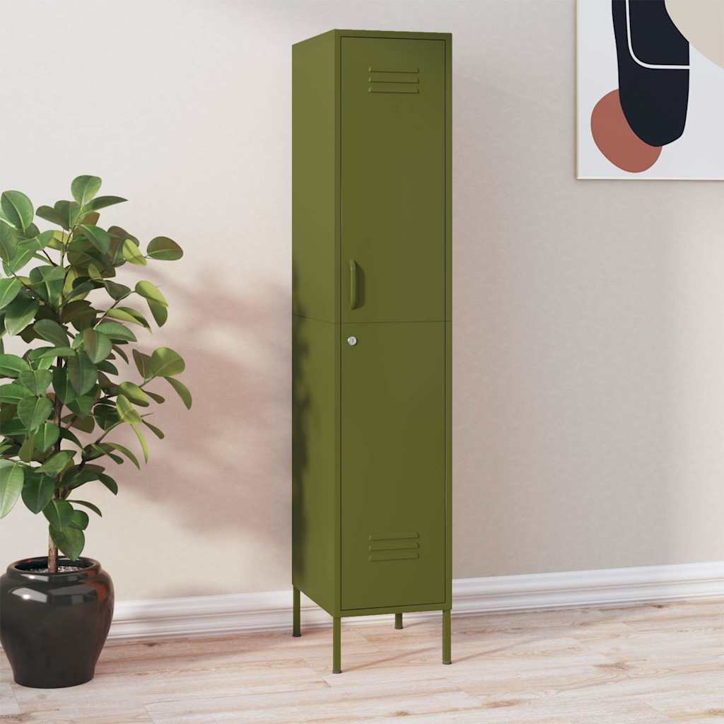 Lockerkast 35x46x180 cm staal olijfgroen – afbeelding 1