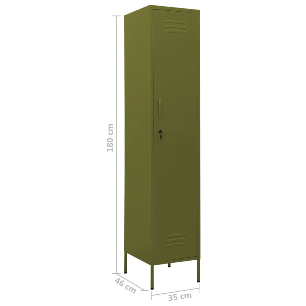 Lockerkast 35x46x180 cm staal olijfgroen – afbeelding 9